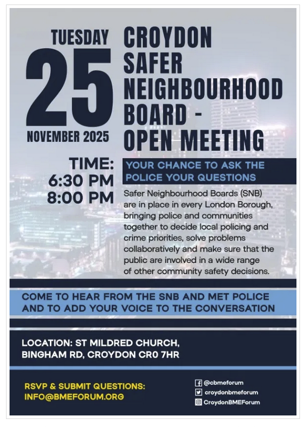 safer neighbourhood baord meeting poster