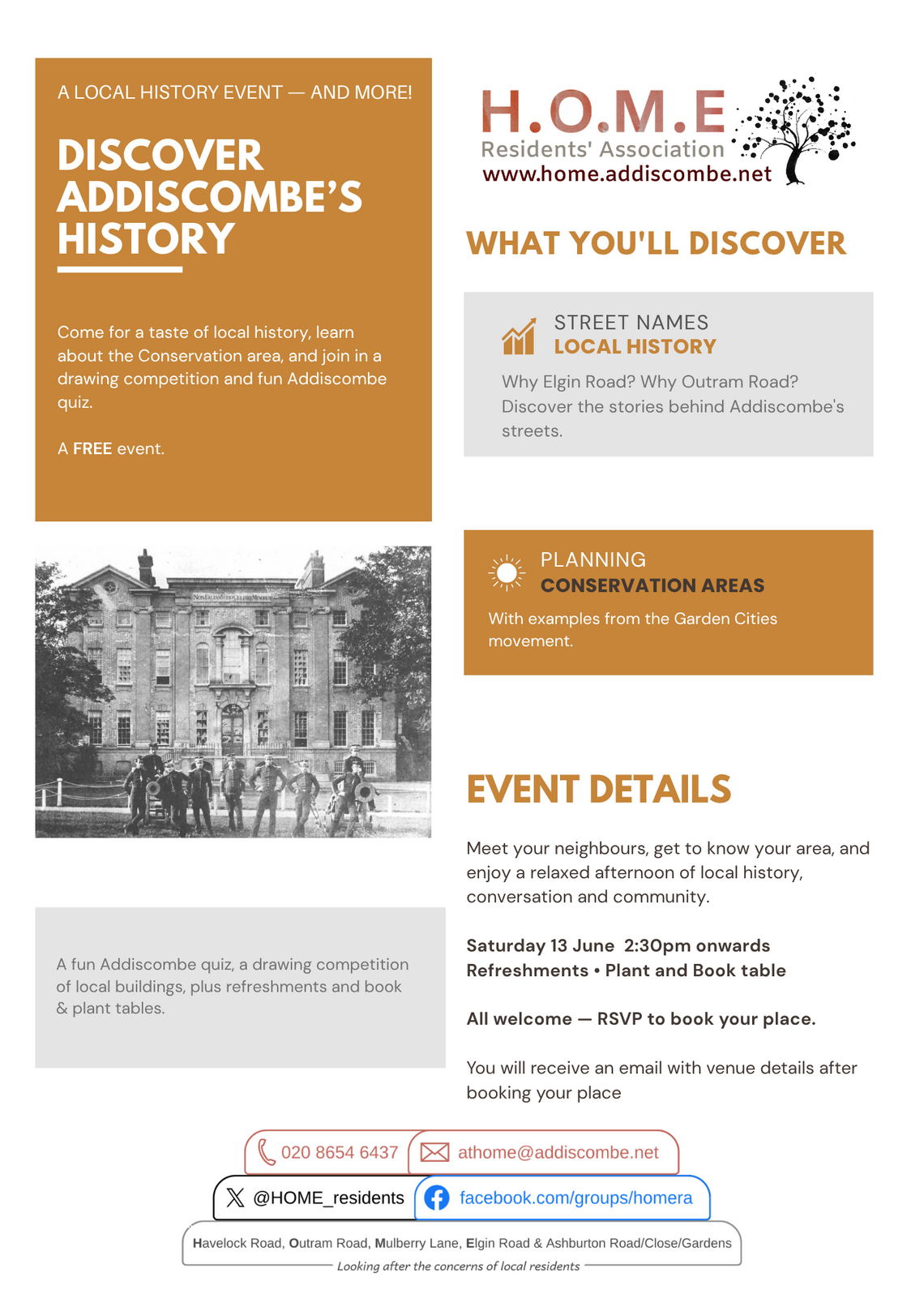 Flyer promoting local history event