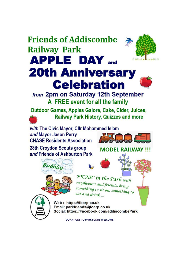 Friends of Addiscombe Railway Park Apple Day Flyer